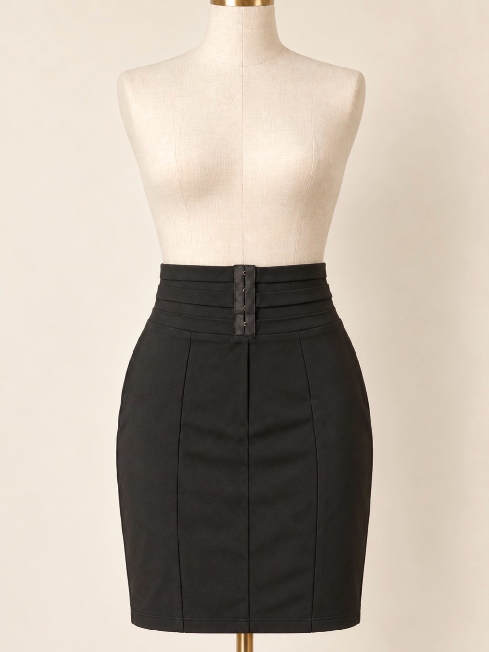 bebe Y2K Black High-Waist Panel Pencil Skirt
